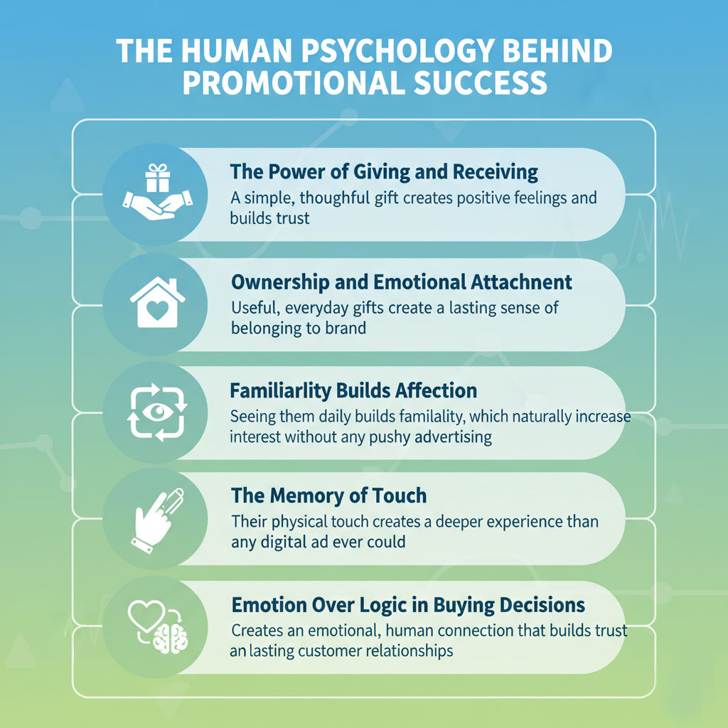 The psychology behind promotional items proves they are a highly effective marketing tool, and they truly work.