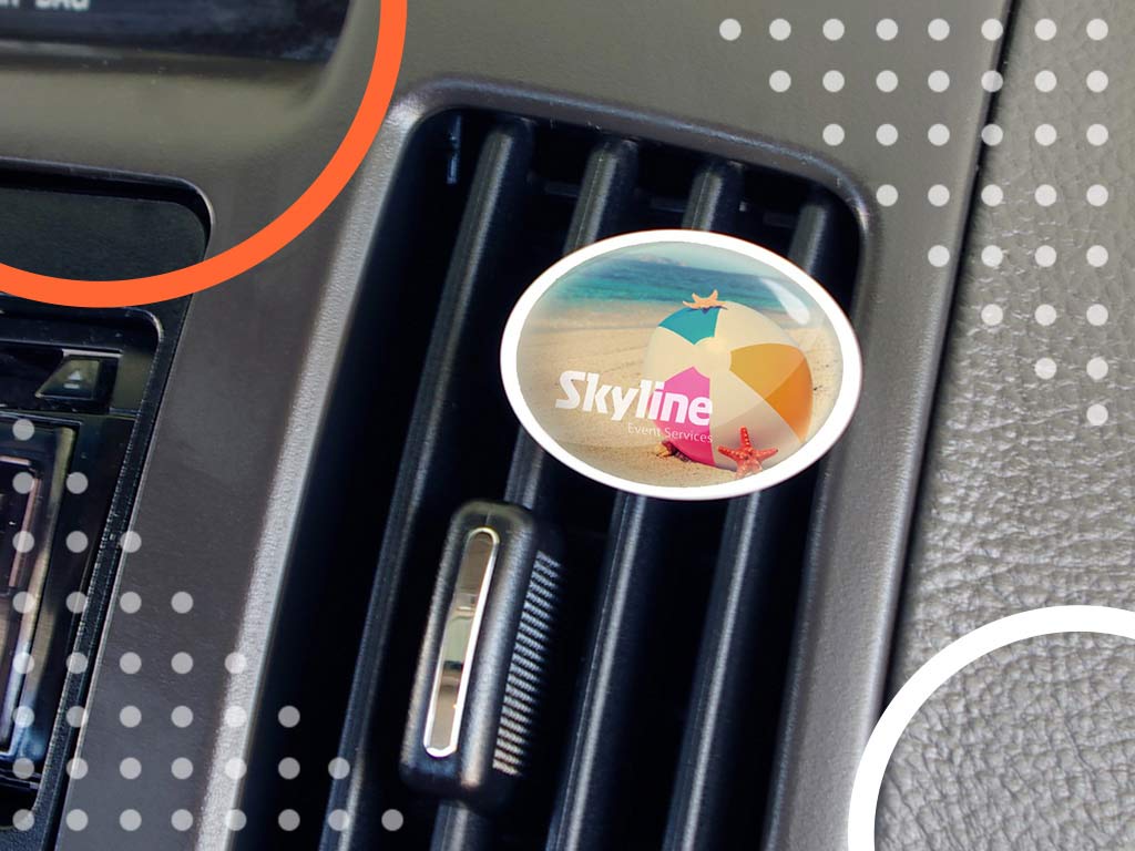 Car accessories and magnets work perfectly for real estate businesses.