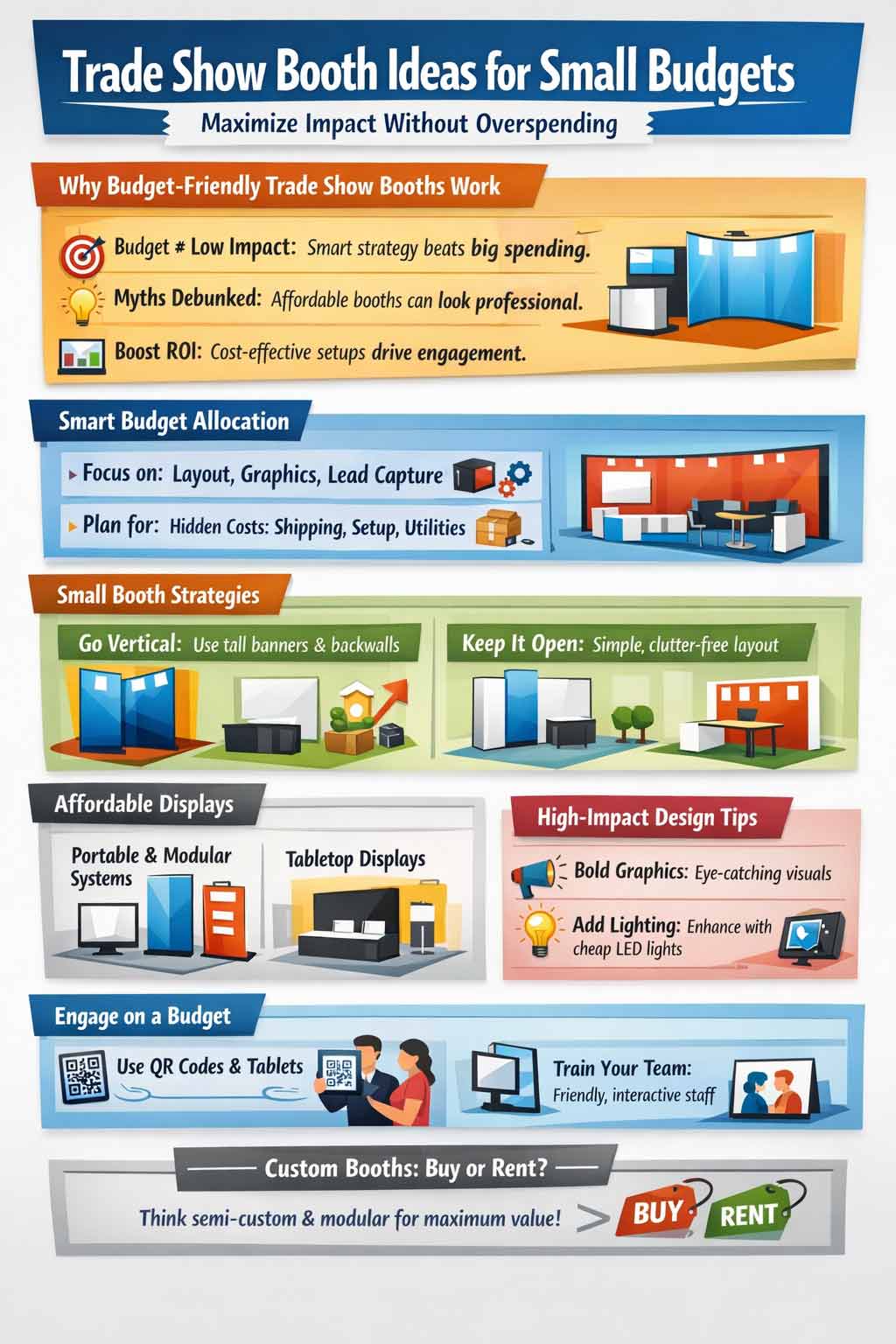 Best trade show booth ideas for small budgets infographic