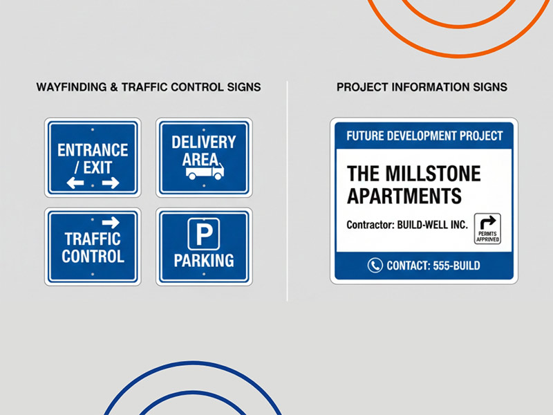 Informational and Directional Construction Site Signage