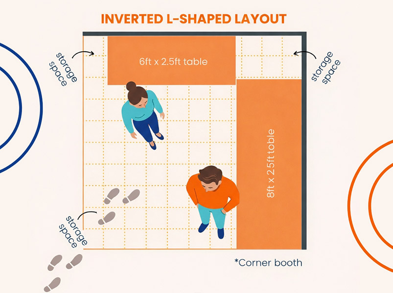 Inverted L-shaped layout
