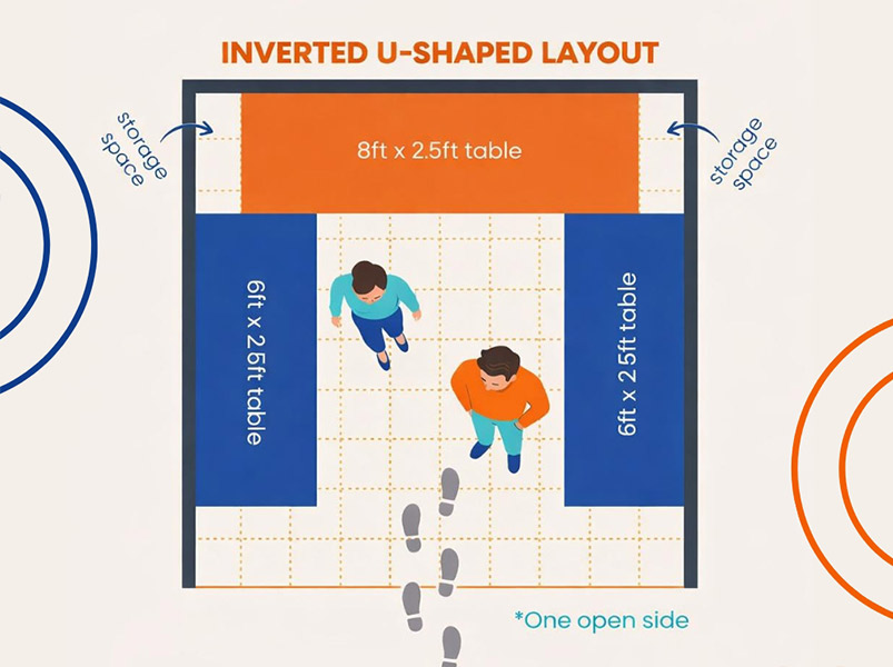 Inverted U layout