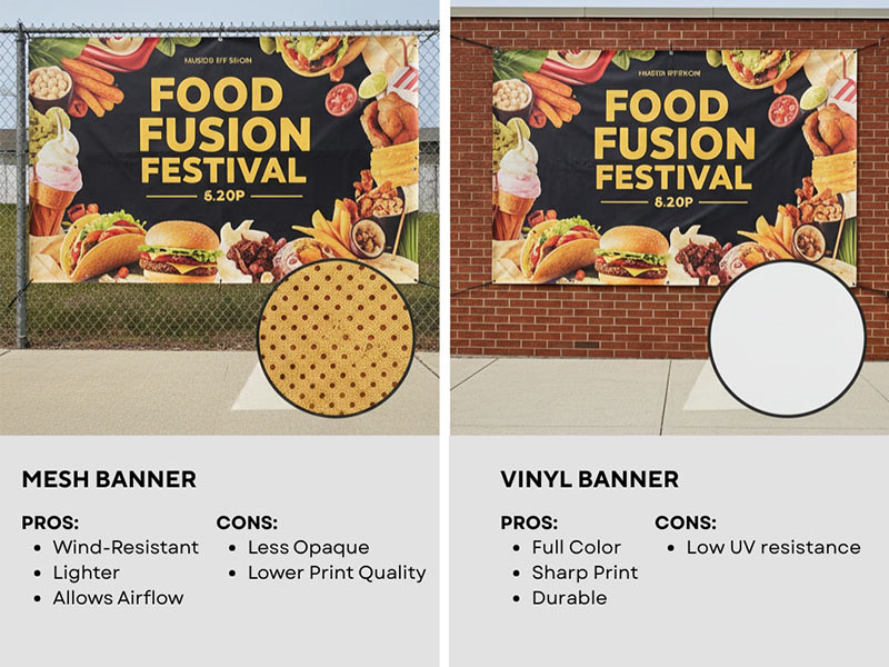 Mesh vs. Vinyl banners; hey differences
