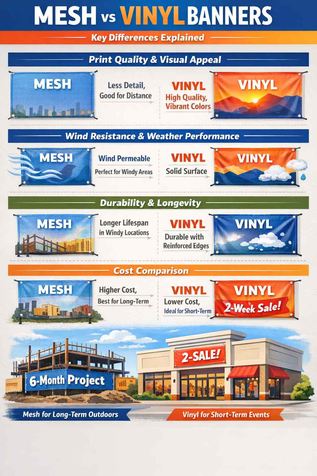 Mesh vs vinyl banners infographic
