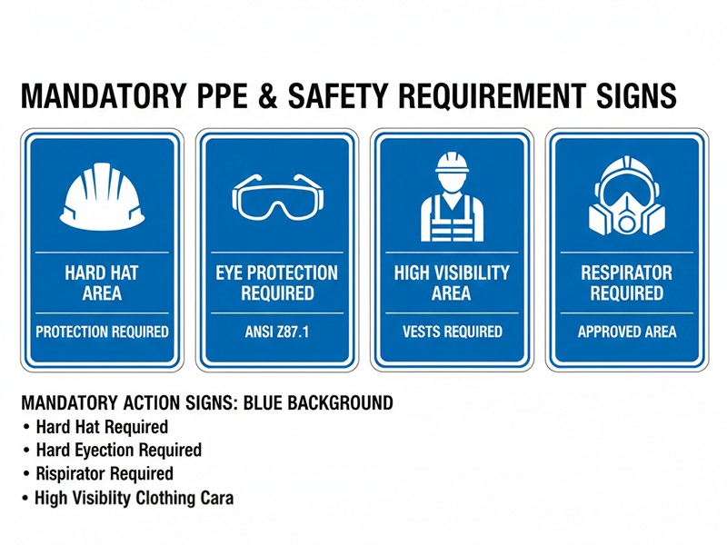 Mandatory PPE & Safety Requirement Signs
