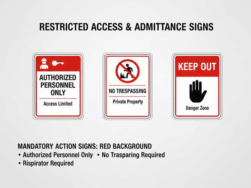 Restricted Access & Admittance Signs