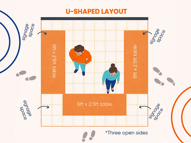 U-shaped layout