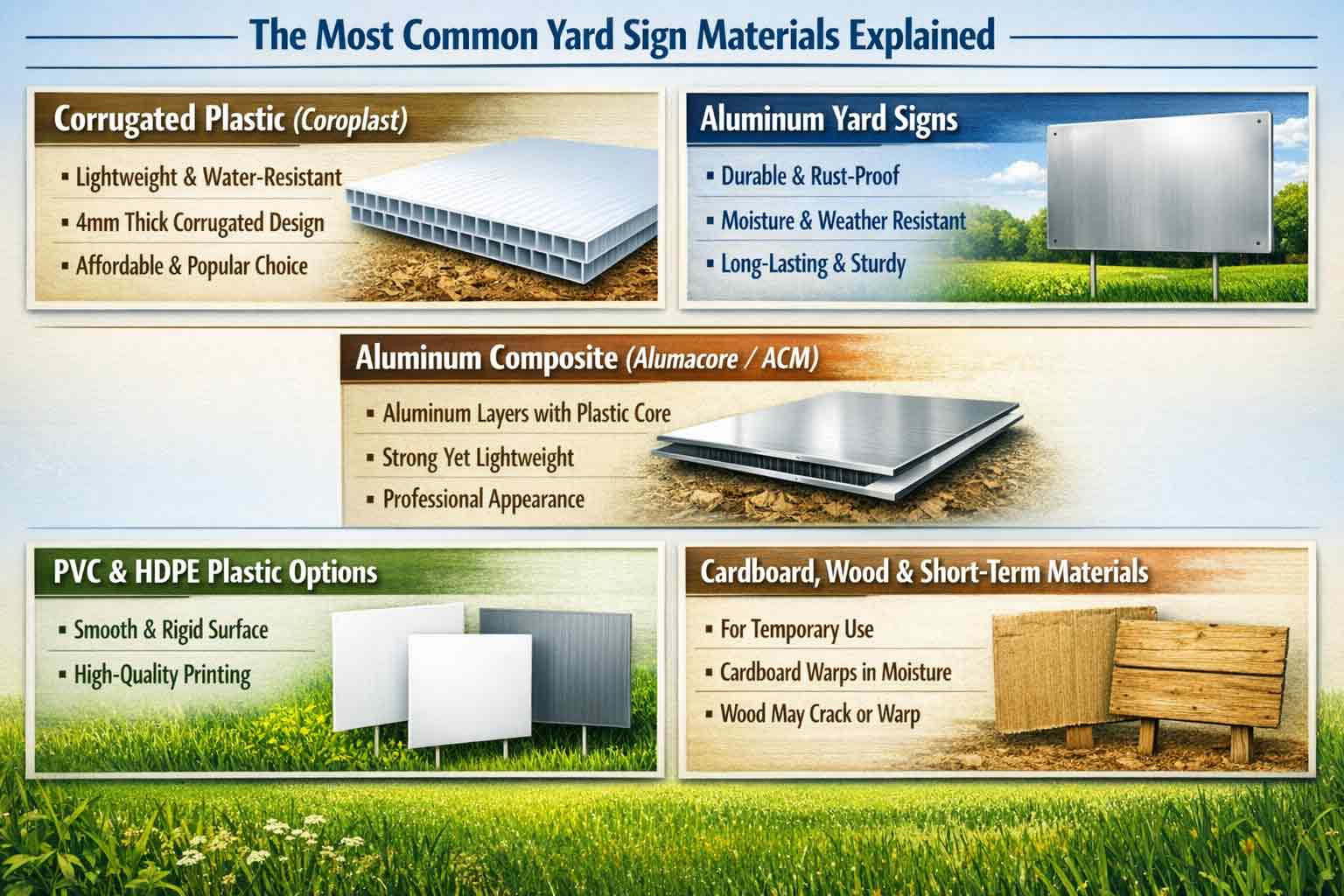 What materials are yard signs made of? (Infographic)