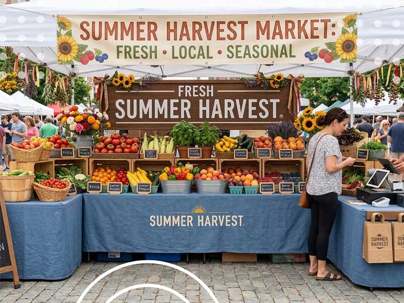 Farmers market table display ideas
