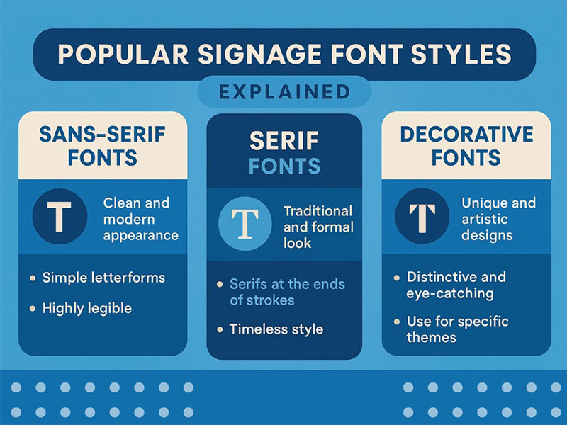 Popular signage fonts explained