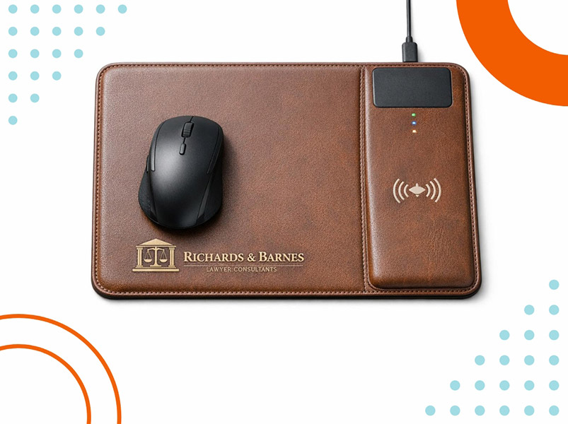 Branded charging pads are a great company swag idea