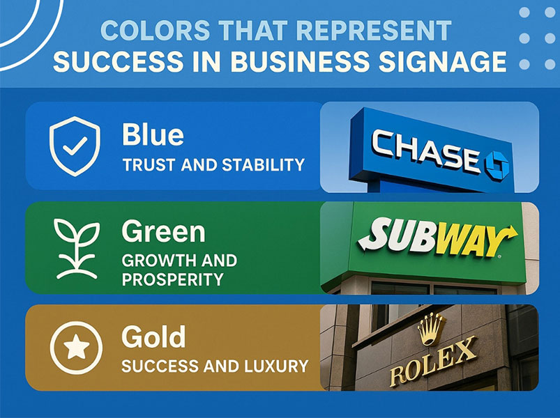 Signage colors that represent success