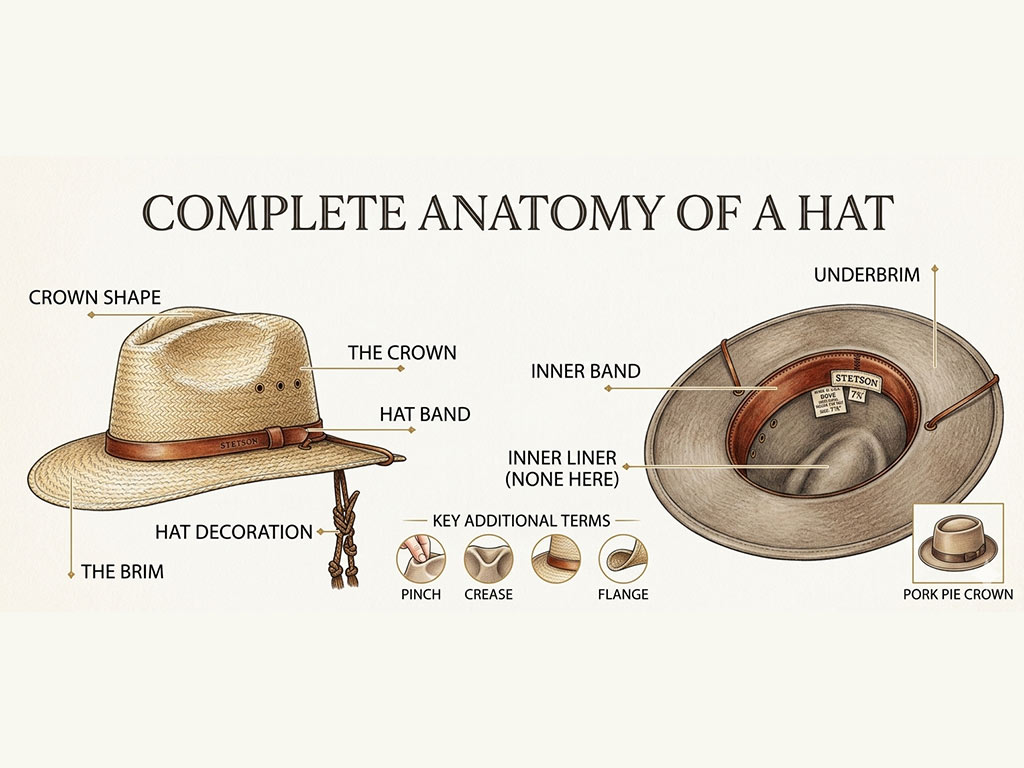 The Anatomy of a hat infographic