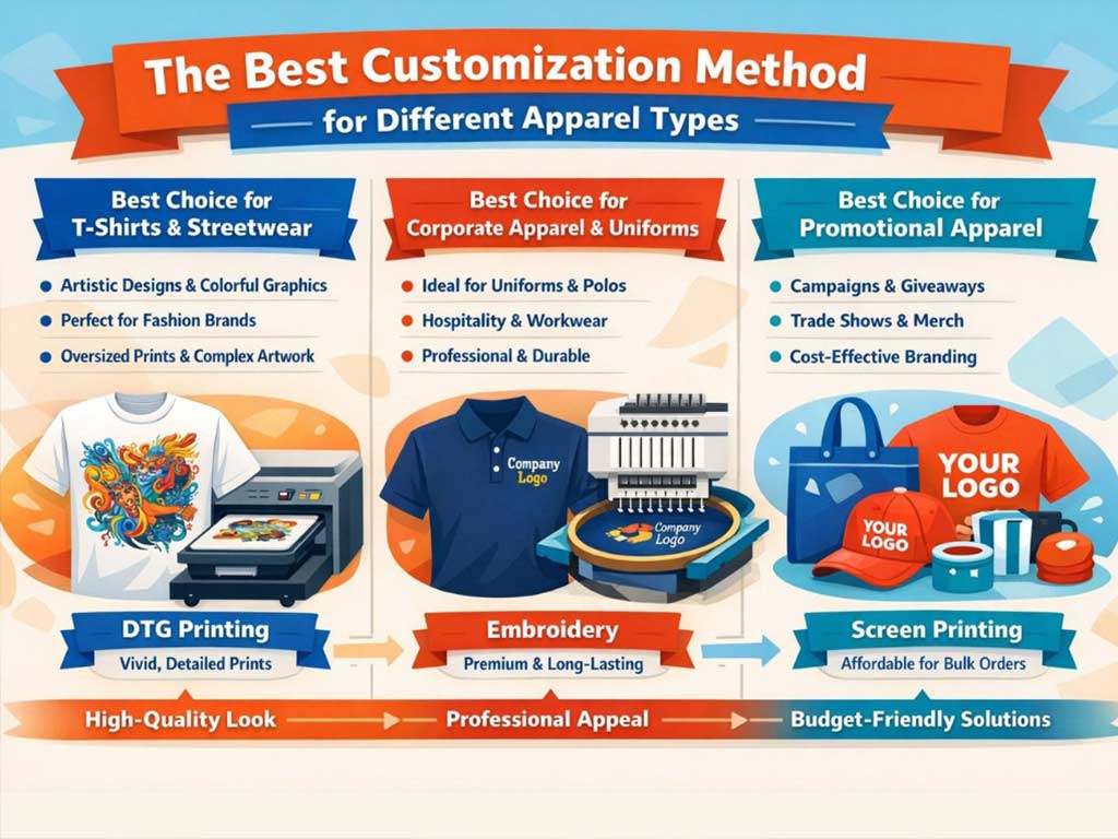 Which customization method is better; embroidery or DTG
