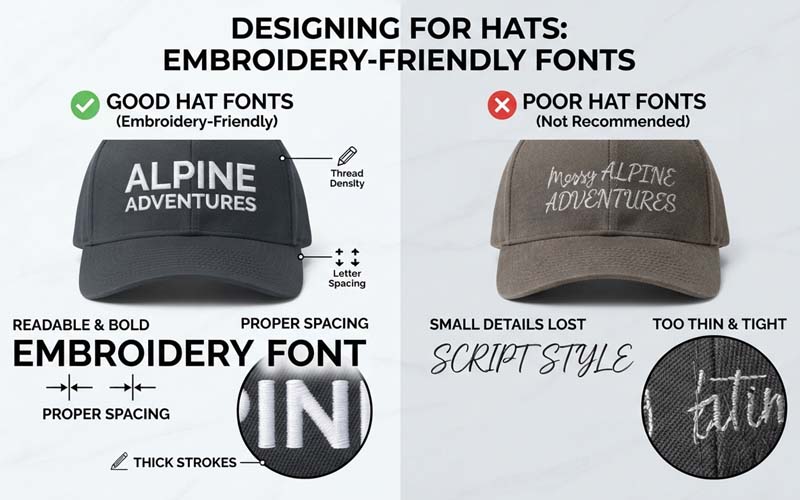 What Makes Hat Fonts Embroidery-Friendly?
