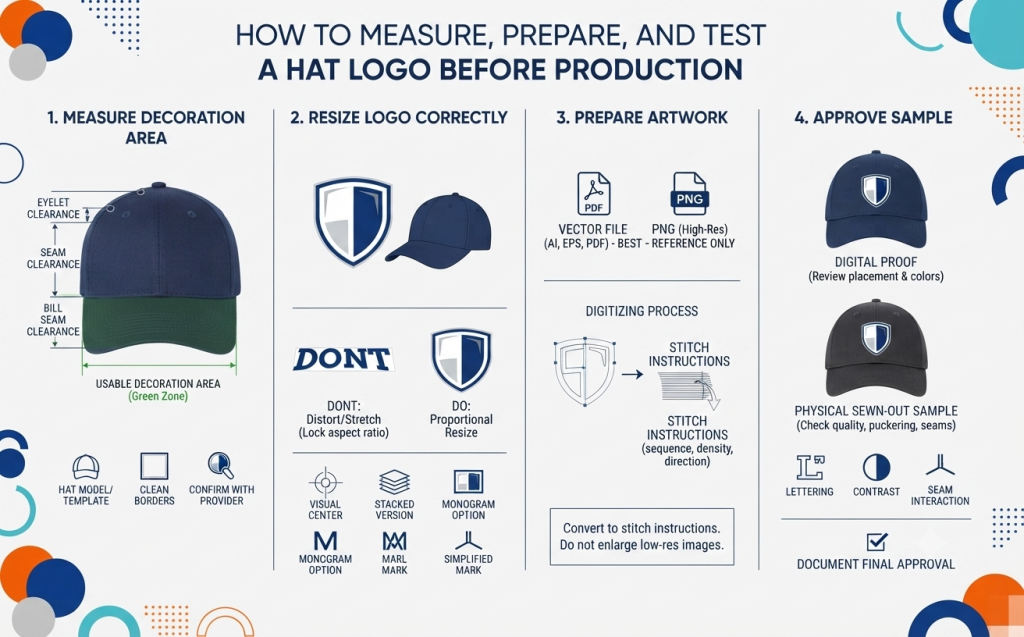 How to Measure, Prepare, and Test a Hat Logo Before Production