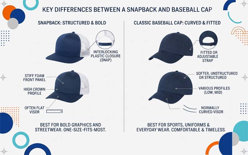 Key Differences Between a Snapback and Baseball Cap