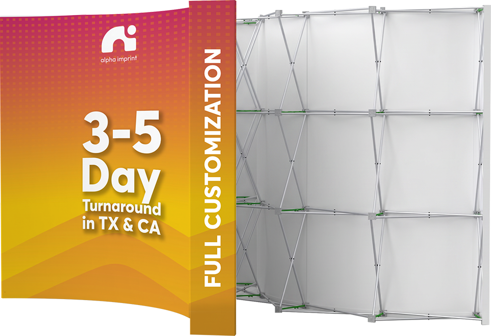10ft Curved Velcro Fabric Pop Up Display 3
