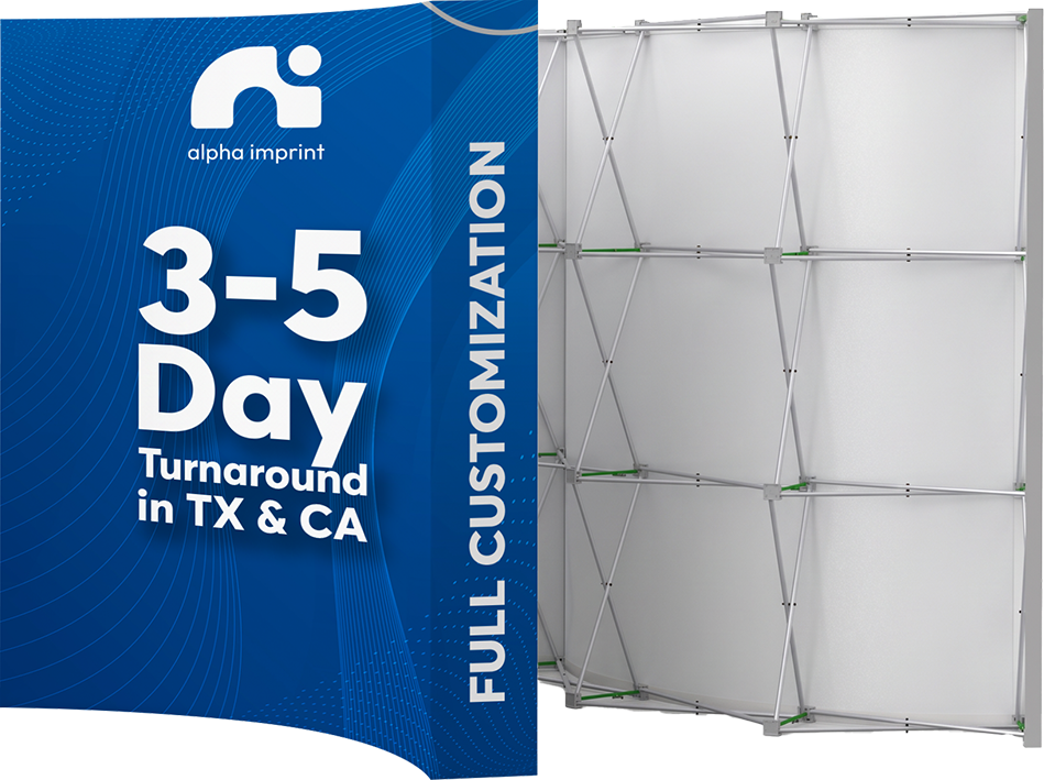8ft Curved Velcro Fabric Pop Up Display 3