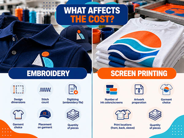 Embroidery vs Screen Printing Cost: What Actually Affects the Price?