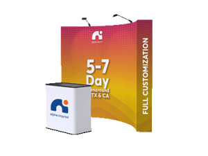 10ft curved velcro pop-up display