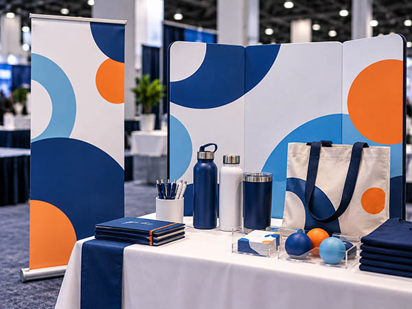Frame the Table with a Display Board and Vertical Banner